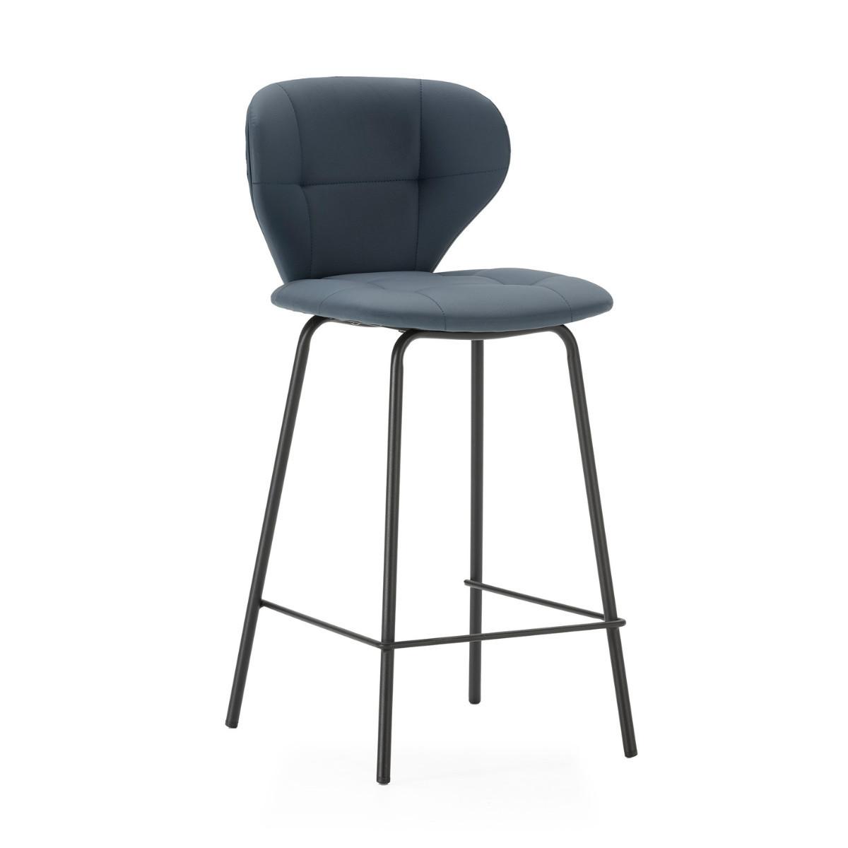 HOCKERN (Set aus 2) mit schwarzen metallbeinen - maura 45/52/67 cm - Dunkelgrau, Kunststoff (52/67/45cm) - Calicosy