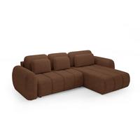 ECKSOFA Caria Mit Schlaffunktion - Rotbraun, Holzwerkstoff/Textil (304/190cm) - Fun Möbel