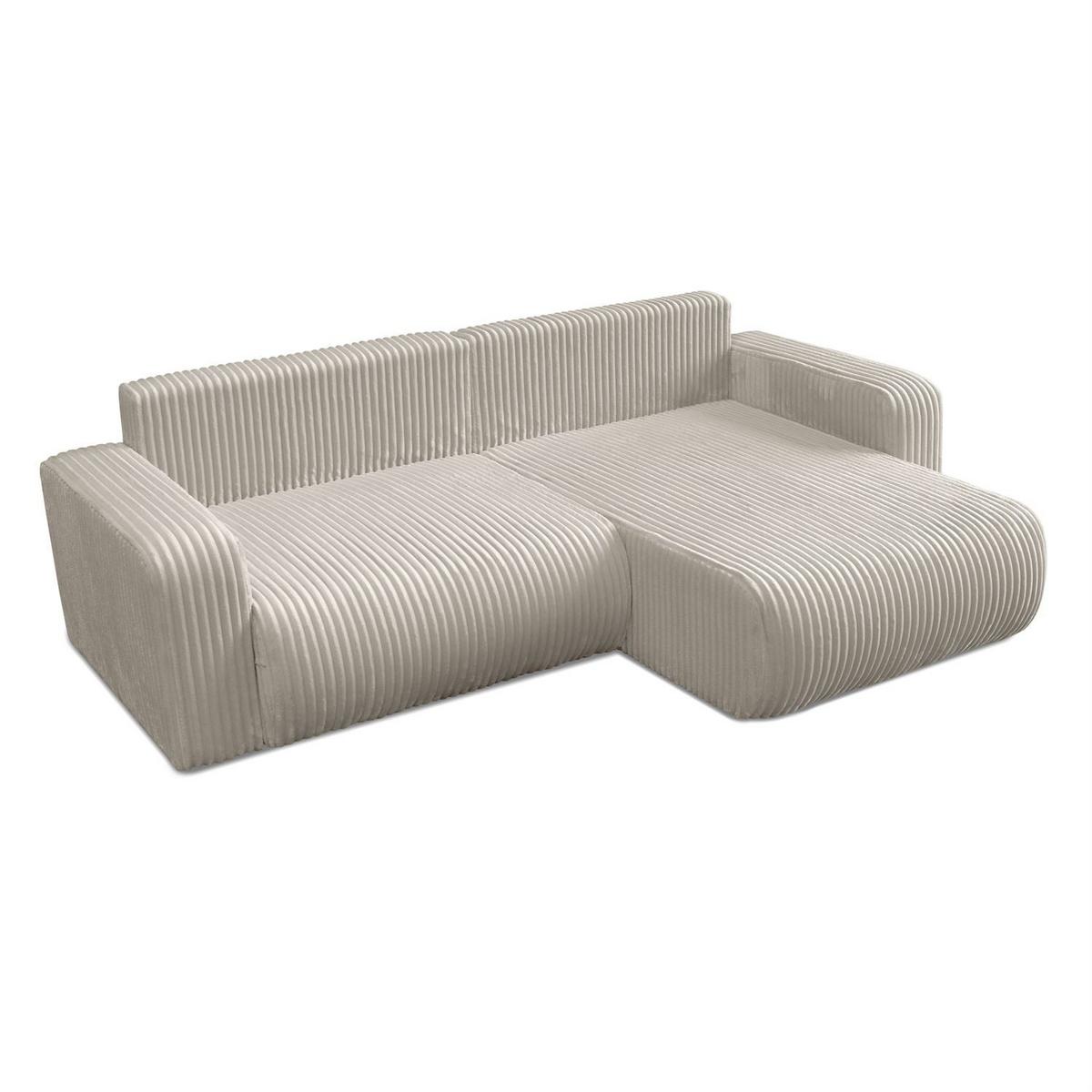 ECKSOFA MOVE mit Schlaffunktion und Bettkasten, Tilia 01 - Creme, Textil (247/143cm) - Lookway