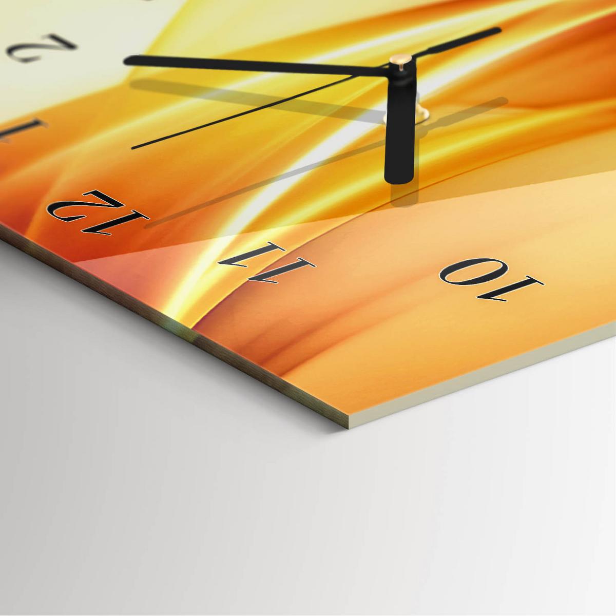 WANDUHR aus Glas 30x60 cm - Muster - Orange, Glas (30/60/0.4cm) - TULUP