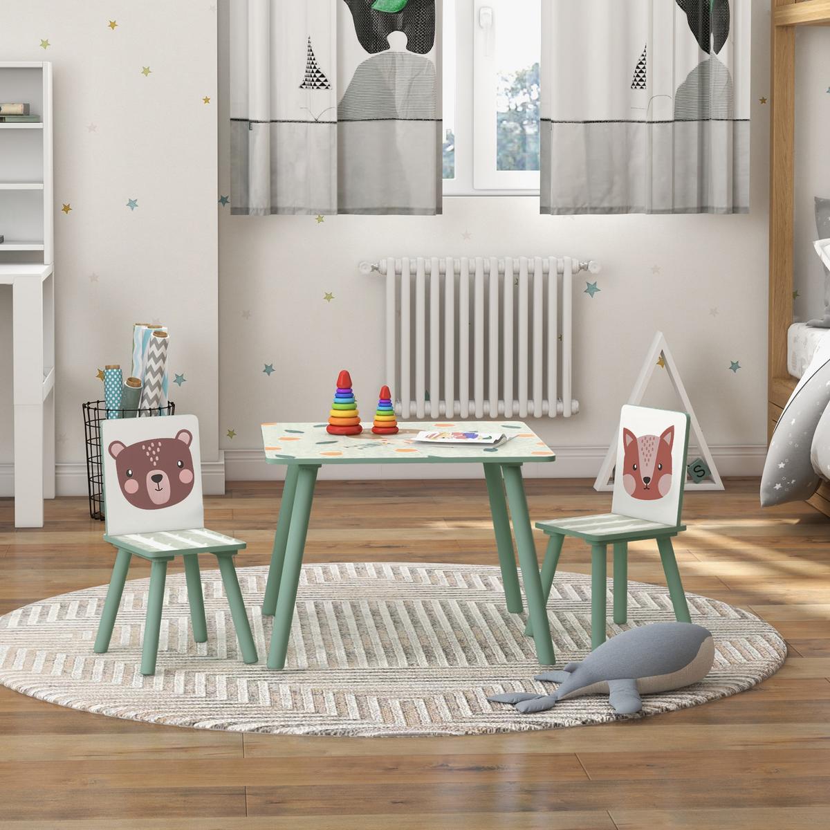 KINDERSITZGRUPPE - Grün, Holz/Holzwerkstoff (60/44/60cm) - ZONEKIZ