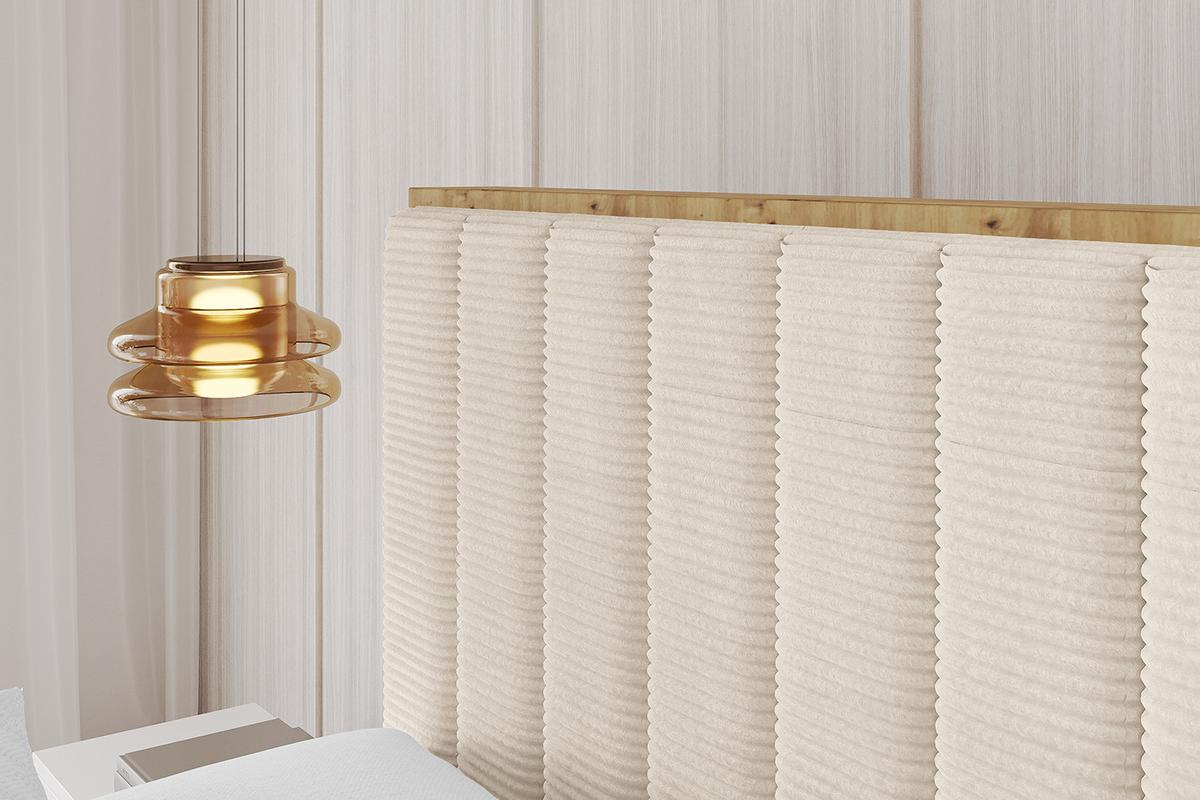 POLSTERBETT mit Bettkasten, Fußteil und Lattenrost, Boxbett mit Matratze H3/H4 - ENZO4-Z 180x200 Beige - Creme, Holzwerkstoff/Textil (180/200cm) - ALTDECOR