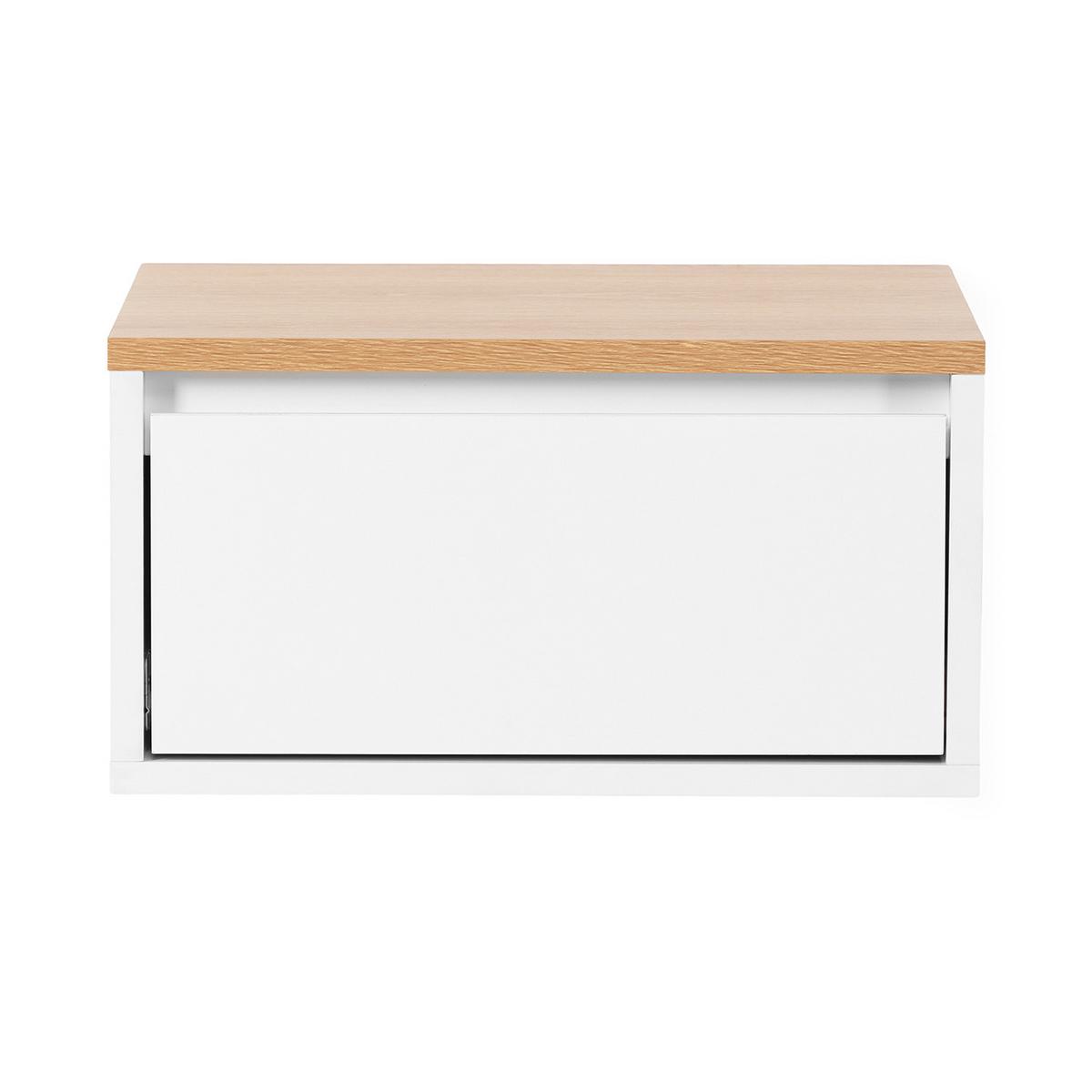 NACHTTISCHE schwebende – Set aus 2 schewebende Nachttischen Desi Weiß/Eiche - Weiß, Holzwerkstoff (40/21/35cm) - VS Venta-stock