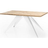 ESSTISCH Vance Weiß rechteckig ausziehbar, Craft Eiche 160-260/90/76 cm - Eiche Wotan/Weiß, Holzwerkstoff/Metall (90/260/76cm) - WFL GROUP