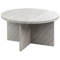 COUCHTISCH grau Steinoptik rund 80 cm Stanton - Grau, Holzwerkstoff (80/80/42cm) - Beliani