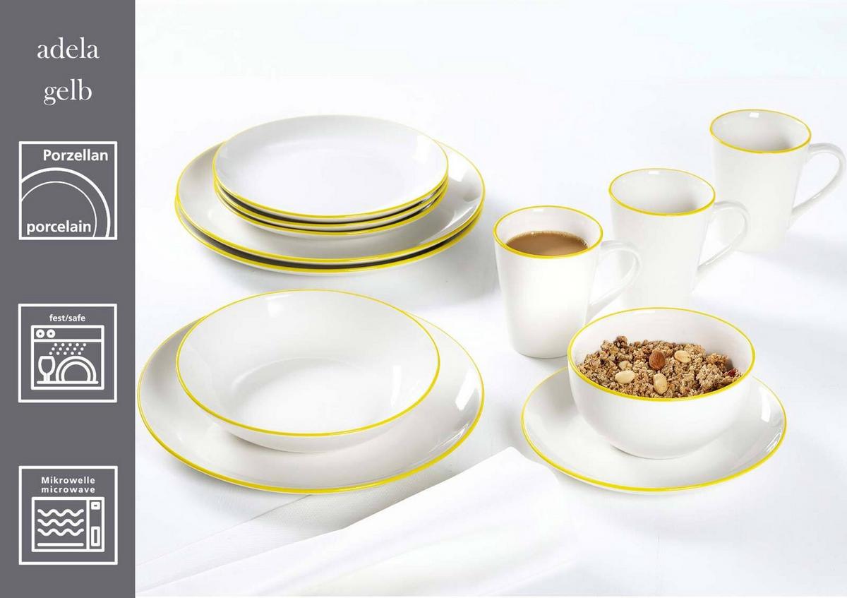 KOMBI-SET Adela gelb 20-tlg. - Gelb, Keramik (2/2/2cm) - Ritzenhoff Breker