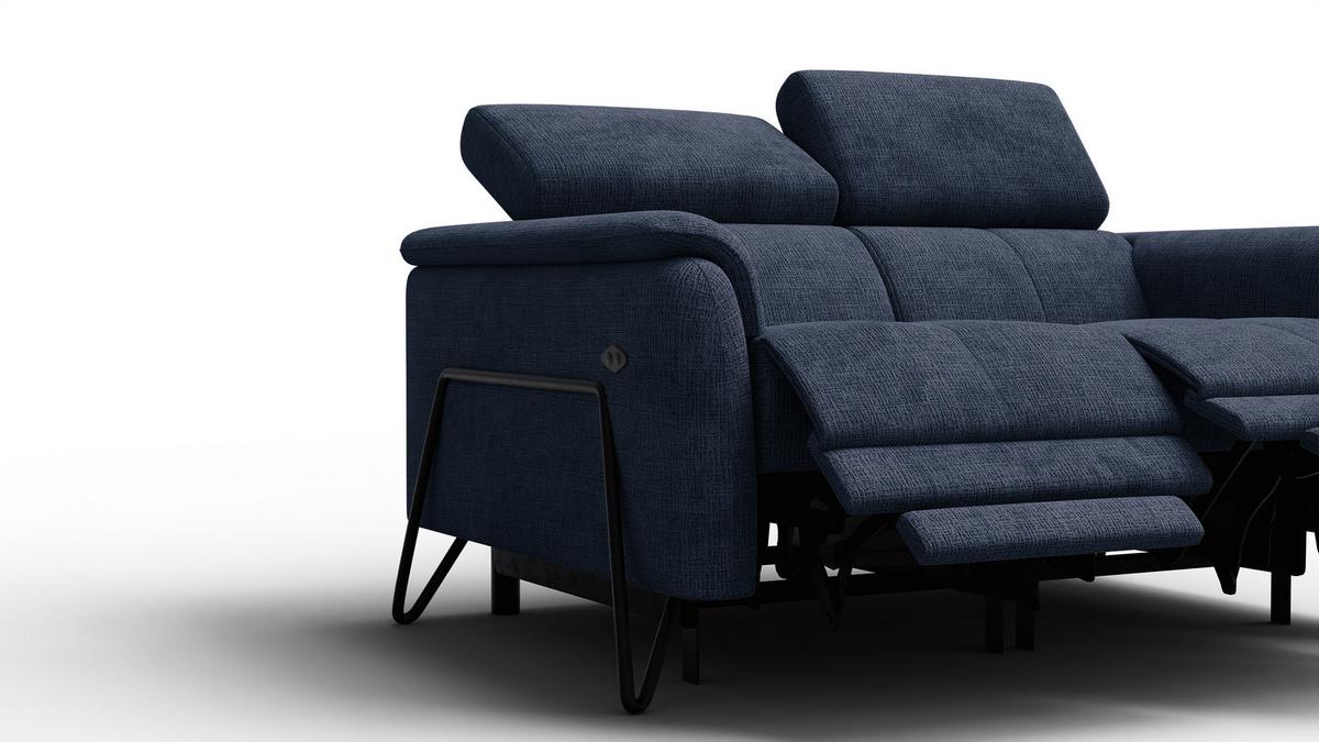 RELAXSOFA RODEN 2-Sitzer, marineblau - Dunkelblau, Holz/Textil (152/82/103cm) - Wozimo