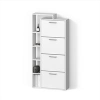 SCHUHKIPPER Ortello Weiß 80 x 166.1 cm mit 4 Fächern - Weiß, Holzwerkstoff (80/166.1/24.2cm) - Livinity®