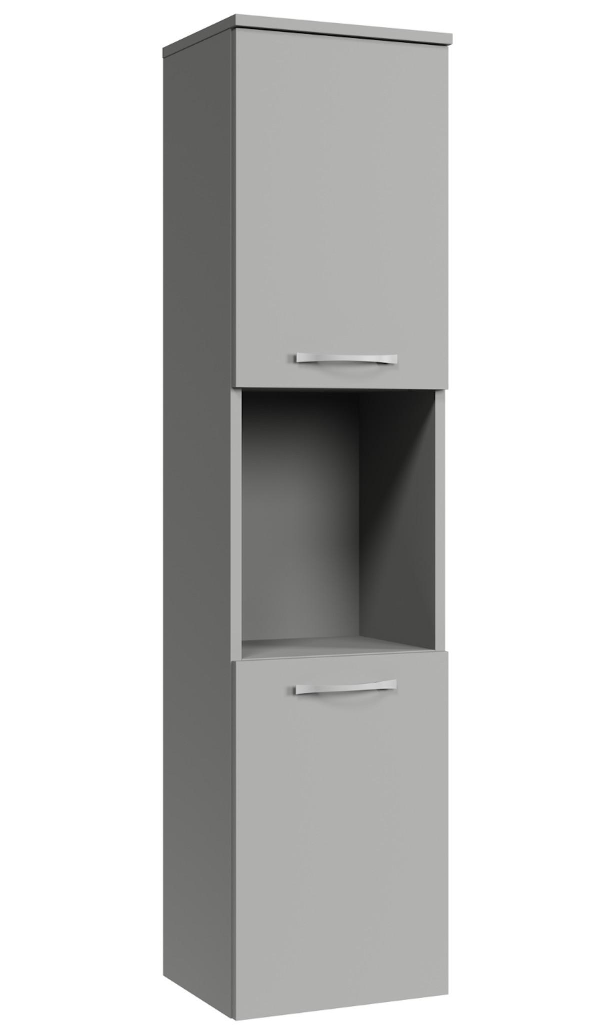 BADEZIMMERSCHRANK Montreal mit 2 Türen Grau Matt - 30 x 30 x 130 cm - Grau, Holz (30/131/30cm) - Badplaats