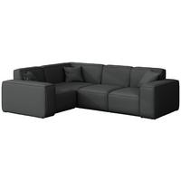 GARTENECKSOFA Lorento Outdoor in L-Form, Universell, Dunkelgrau Kunstleder 251/73/186 cm - Dunkelgrau, Textil (251/73/186cm) - WFL GROUP