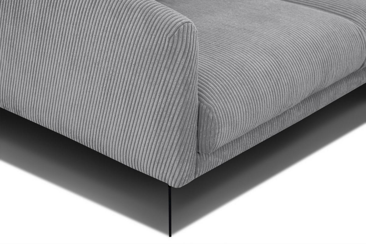 SOFA VILT 2,5-Sitzer, hellgrau - Hellgrau/Schwarz, Holzwerkstoff/Textil (202/89/94cm) - Wozimo