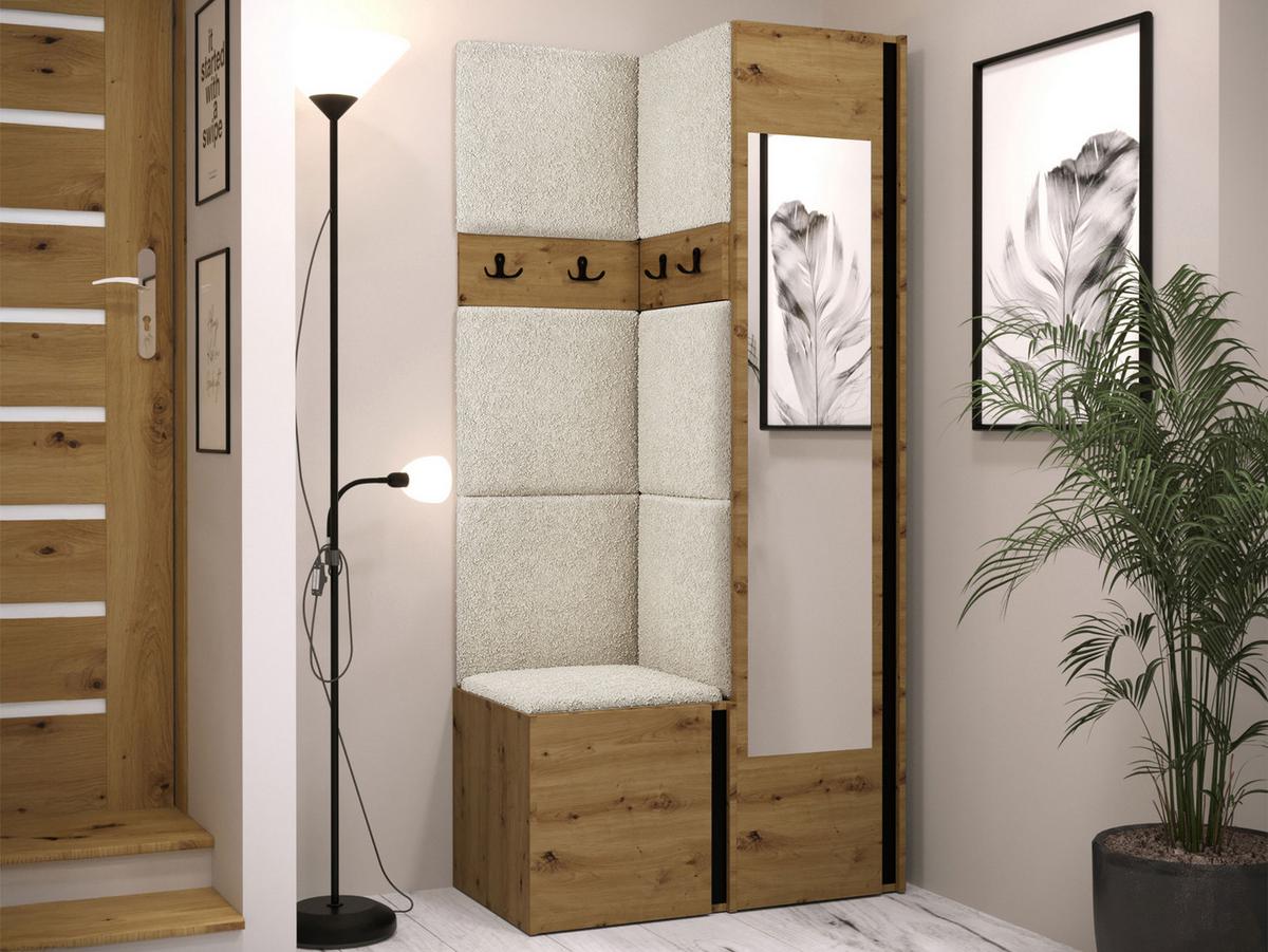 GARDEROBEN-SET Orion XXV - Creme/Eiche Artisan, Holzwerkstoff/Kunststoff (82/186/46cm) - MIRJAN24