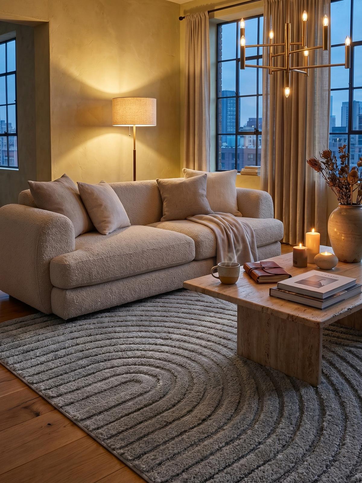 TEPPICH Hochflor RIGI in Silber, mit organischen Bögen in 3D, 80 x 150 cm - Silberfarben, Textil (80/150cm) - KADIMA DESIGN