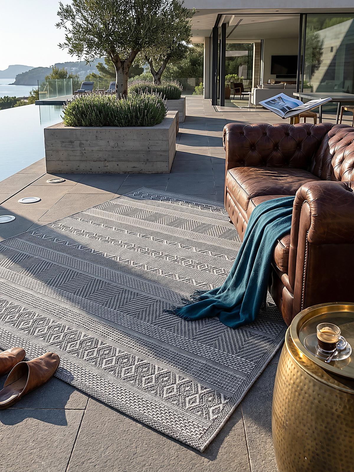 TEPPICH Flachgewebe ESERA Gestreift Polypropylen Grau 200 x 280 cm - Grau, Textil (200/280cm) - KADIMA DESIGN