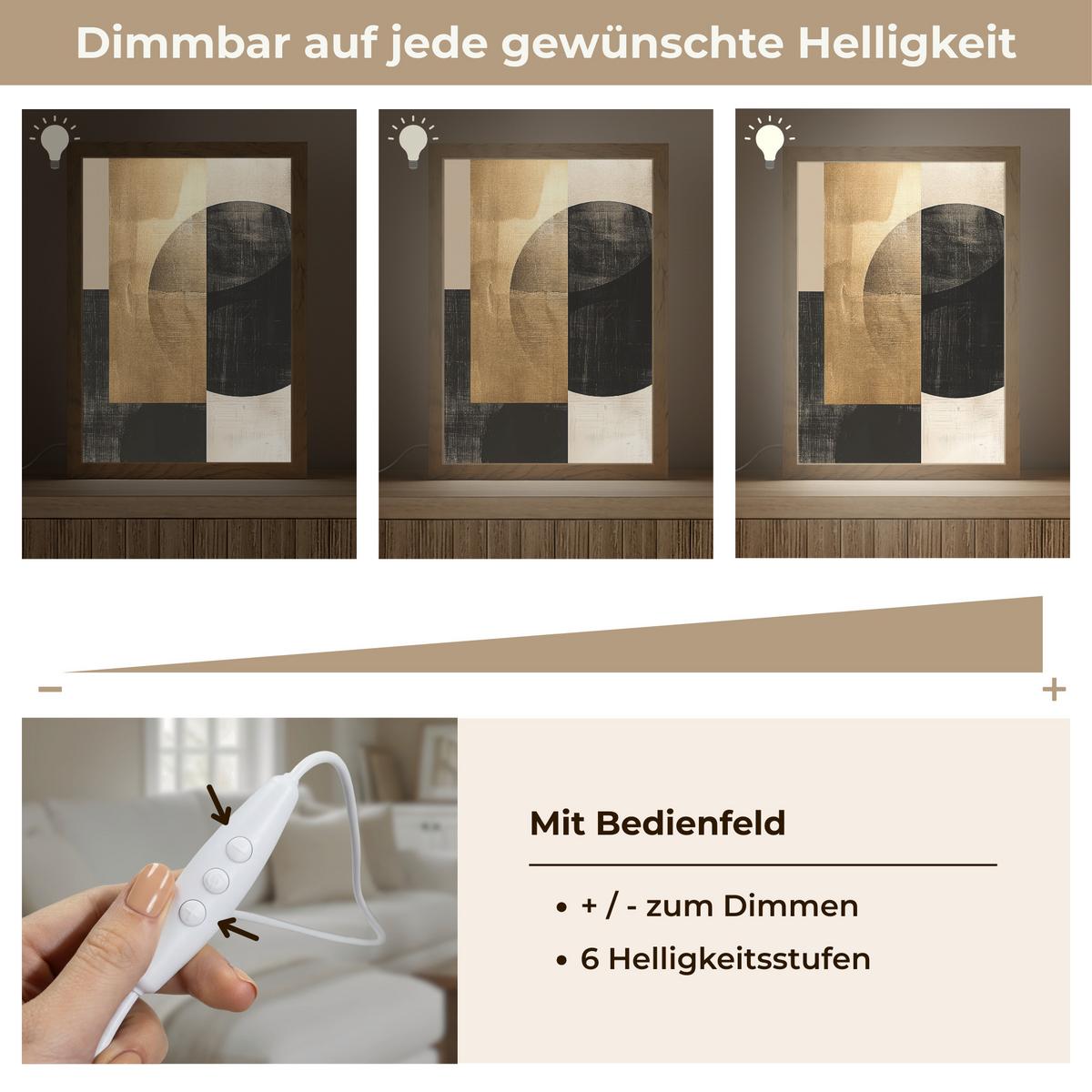 WANDLEUCHTE Abstrakt - Modern - Schwarz - Gold 20x30 cm - Sandfarben, Holzwerkstoff (20/30/8cm) - OnlyWow