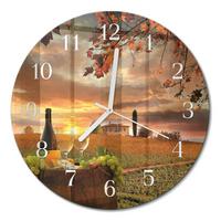 WANDUHR aus Glas Ø30 cm - Wein Natur - Multicolor, Glas (30/30/0.4cm) - TULUP