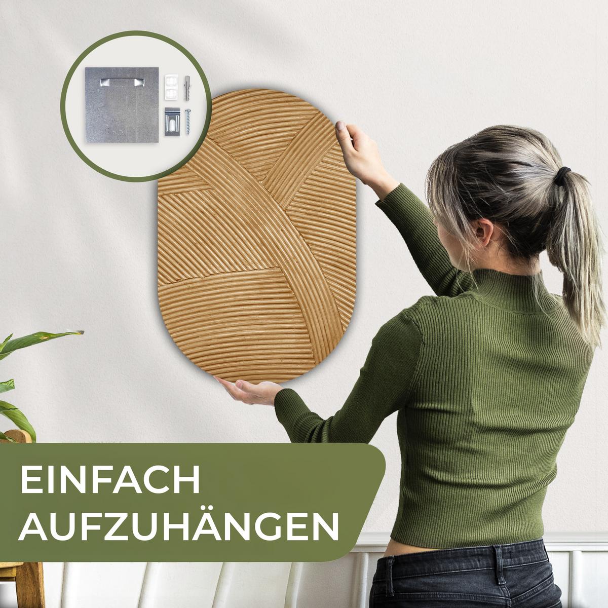 WANDBILD Struktur - Natur - Kunst - Rattan Deko Wohnzimmer 40x60 cm - Naturfarben, Kunststoff (40/60cm) - MuchoWow