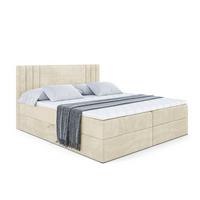 BOXBETT mit Matratze H4 und Lattenrost - IDRIKO - 180x200 cm - H4 - Beige - Beige, Holzwerkstoff (180/200cm) - ALTDECOR