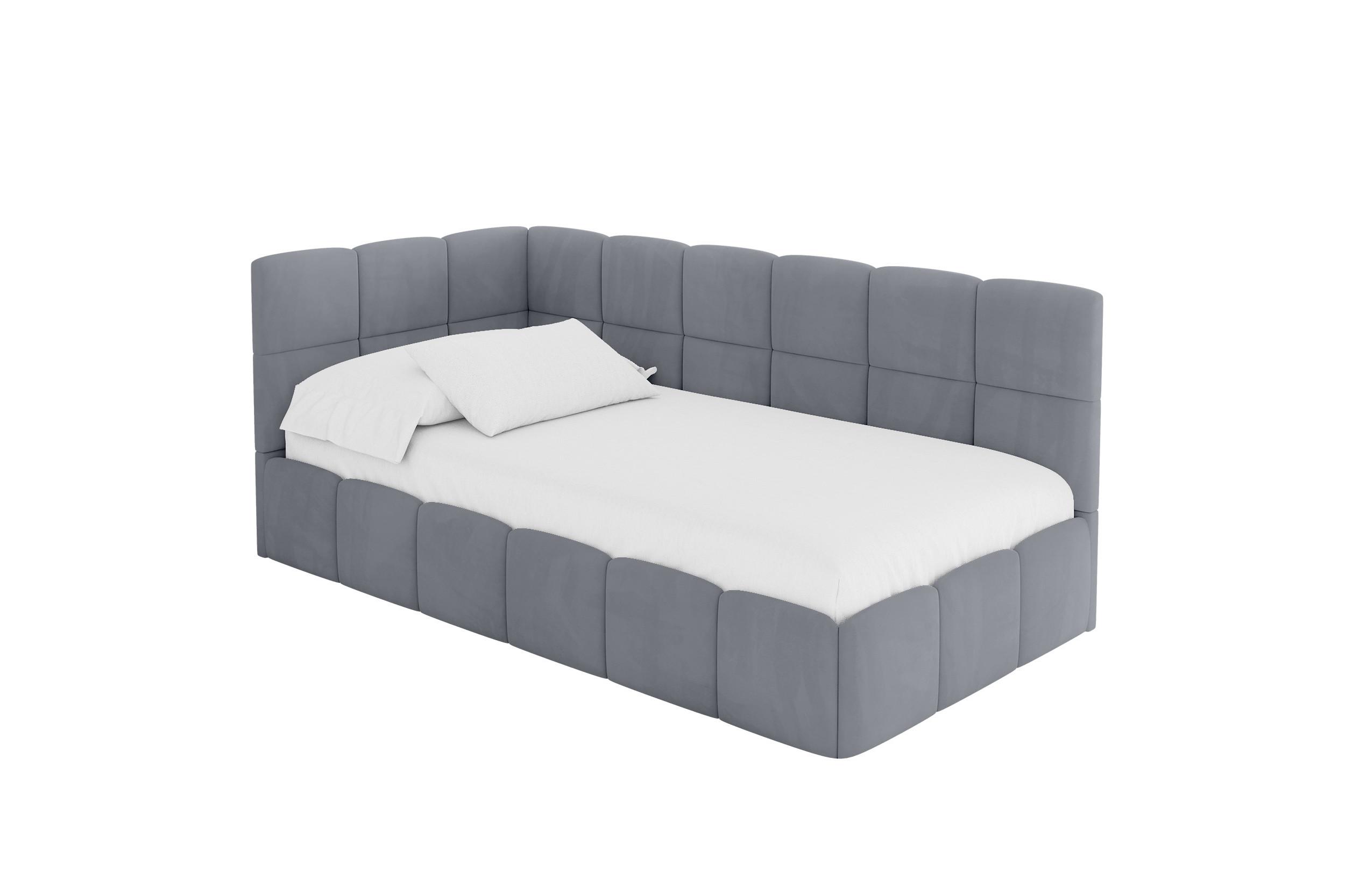 EINZELBETT Jugendbett mit Bettkasten Rechts, mit Matratze - LIVY 100x200 Grau - Grau, Holzwerkstoff/Textil (100/200cm) - ALTDECOR