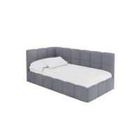 EINZELBETT Jugendbett mit Bettkasten Rechts, mit Matratze - LIVY 100x200 Grau - Grau, Holzwerkstoff/Textil (100/200cm) - ALTDECOR