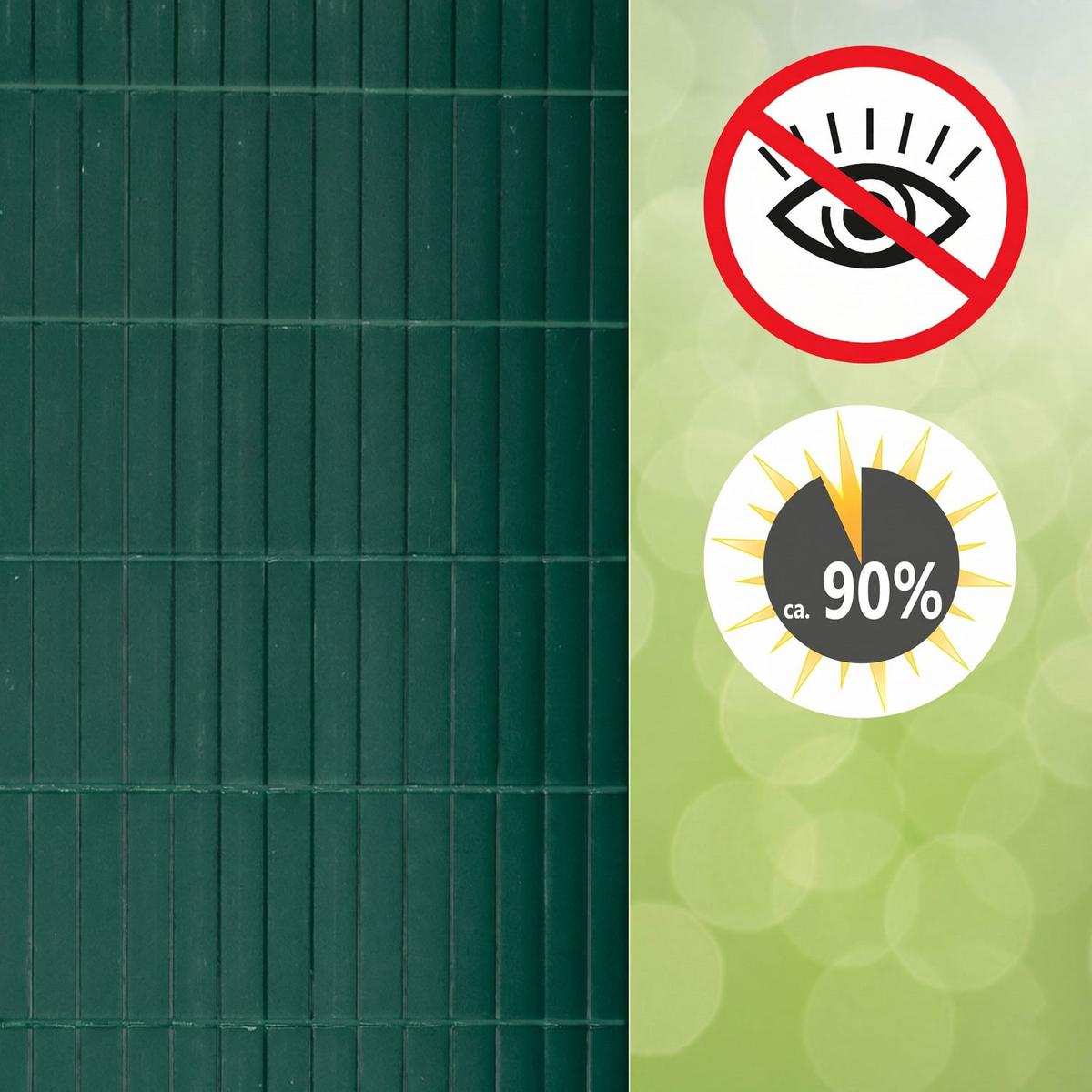 SICHTSCHUTZZAUN Balkon 100/600 cm PVC - Grün, Kunststoff (0.9/100cm) - urfence