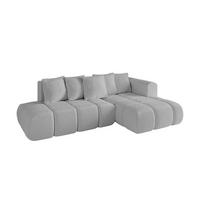 ECKSOFA Ottomane Rechts CLOUD-L-v1 280x185x90 Hellgrau Bouclé - Hellgrau, Holzwerkstoff/Kunststoff (185/280cm) - ALTDECOR
