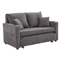 SCHLAFSOFA aus chenille mit bettfunktion, usb-anschluss & becherhaltern - Grau, Textil (139/83/73cm) - Urban Meuble