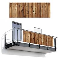 BALKON-SICHTSCHUTZ Holz - Regale - Braun Balkon Deko 300x110 cm - Buchefarben, Kunststoff (300/110cm) - MuchoWow