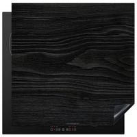 HERDABDECKPLATTE Schwarz - Holzoptik Induktionsmatte 78x78 cm - Schwarz, Kunststoff (78/78/0.2cm) - MuchoWow