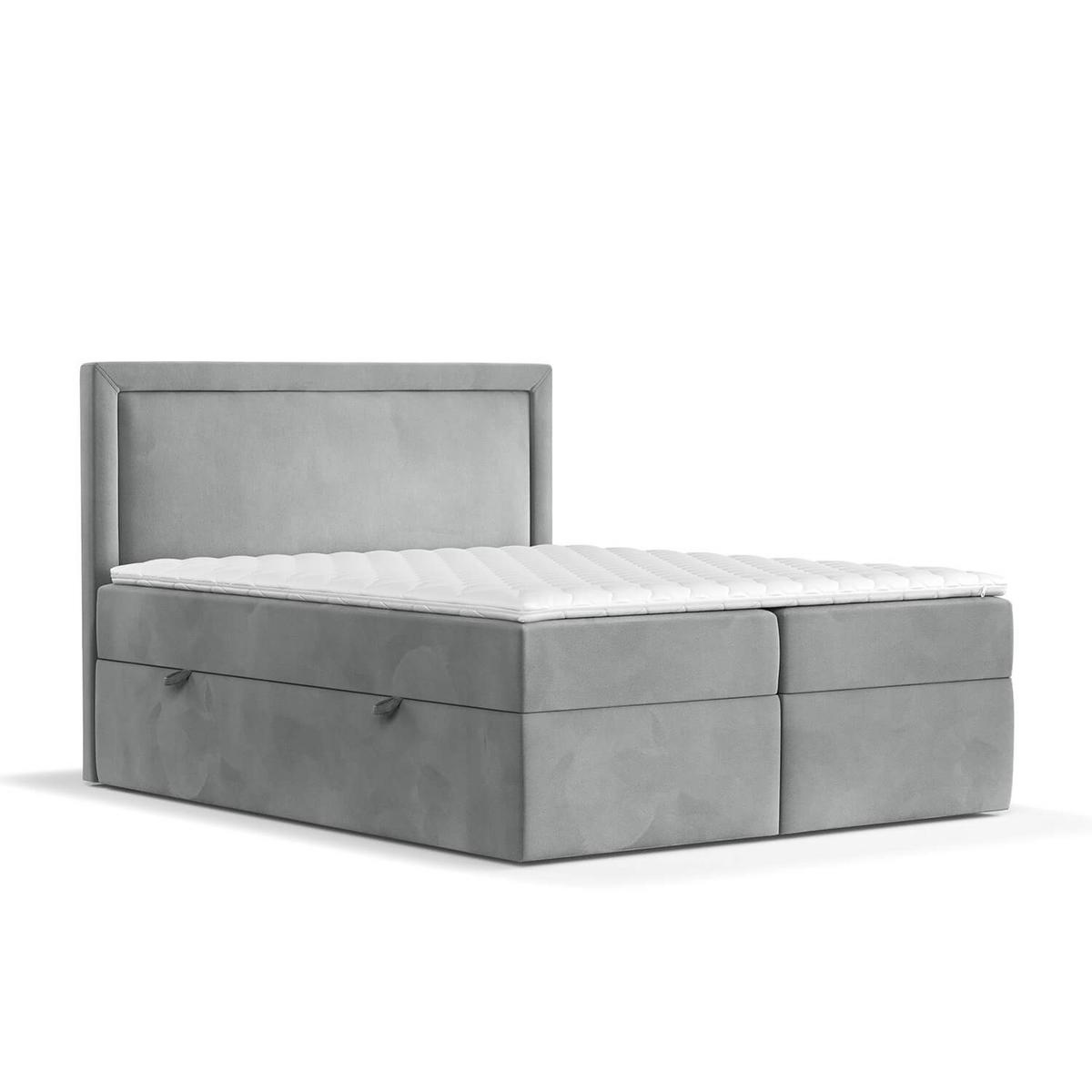 BOXBETT Jodan 200/200 cm Grau im Magic Velvet Stoff - Schwarz/Grau, Holz/Holzwerkstoff (200/200cm) - AltaBeds