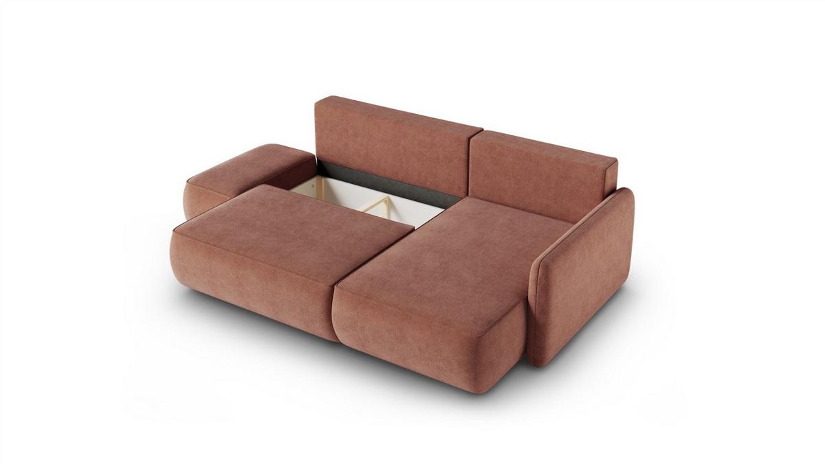 ECKSOFA Luka Mit Schlaffunktion - Rotbraun, Holzwerkstoff/Textil (148/229cm) - Fun Möbel