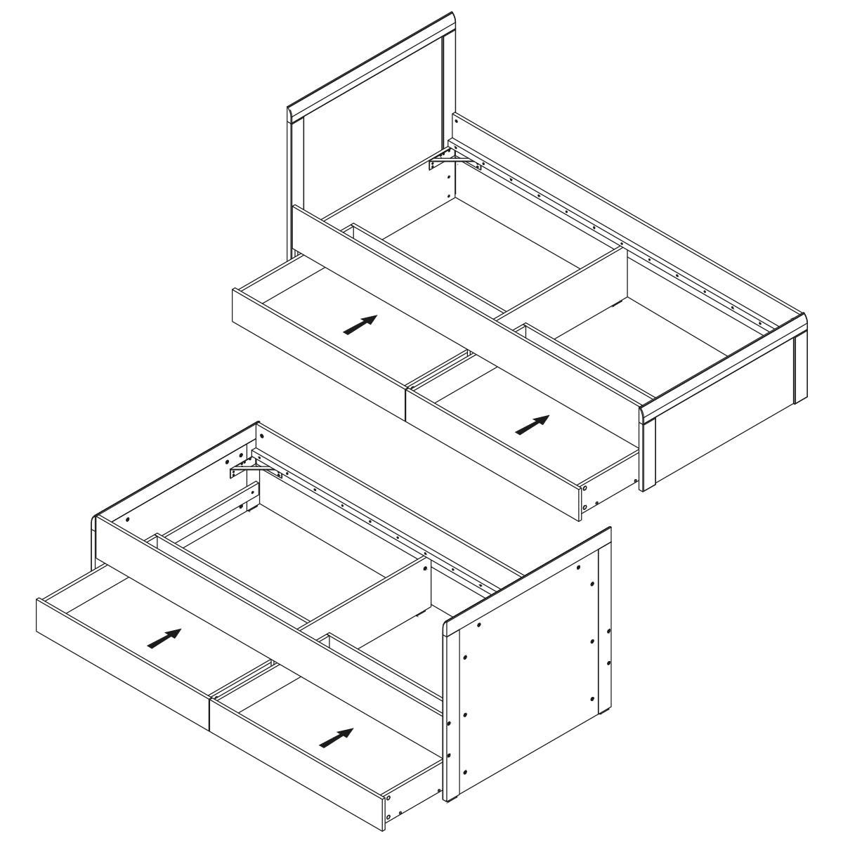 KINDERBETT 90/200 Teo Weiß und Holz - Weiß, Holzwerkstoff (90/200cm) - Petits-meubles