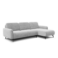 ECKSOFA FEBE 4-Sitzer rechts, hellgrau - Hellgrau/Schwarz, Holz/Textil (264/157cm) - Wozimo