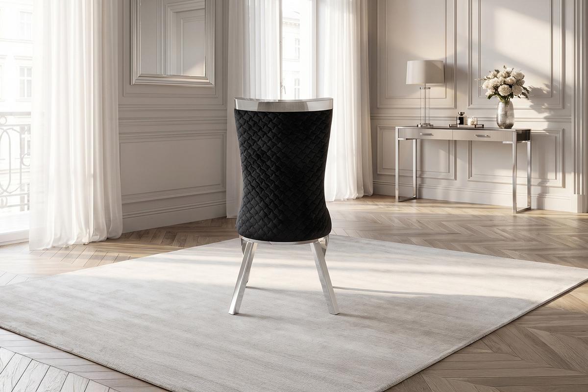 ESSZIMMERSTUHL SELENA Schwarz Velvet (1er-Set) - Schwarz, Textil (54/109/64cm) - KAWOLA