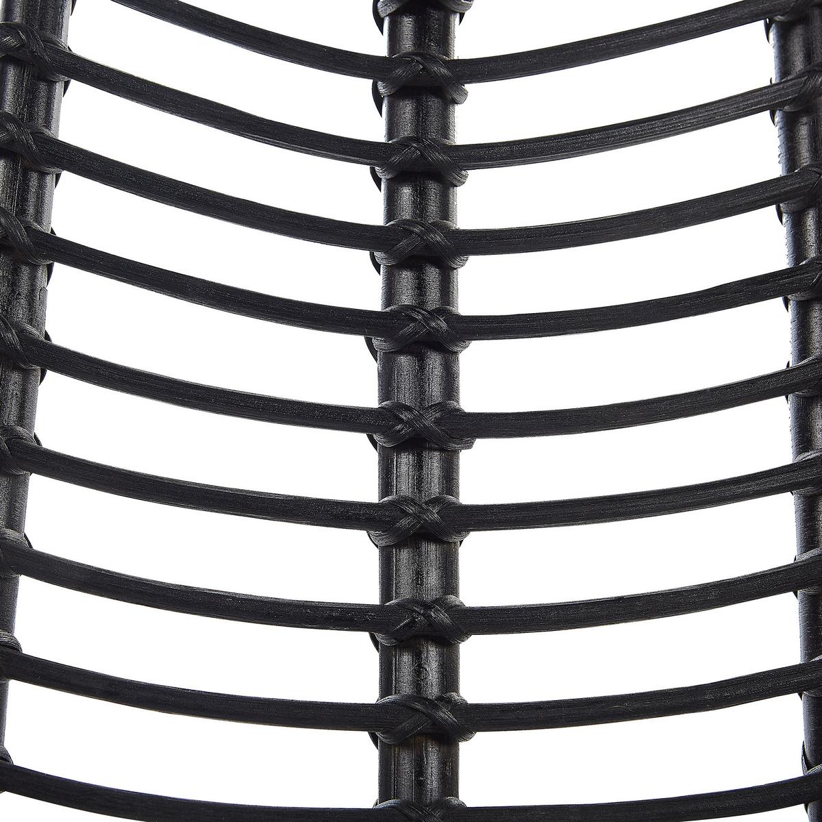 RATTANSTUHL Rattan Schwarz Canora - Schwarz, Naturmaterialien/Metall (64/89/51cm) - Beliani