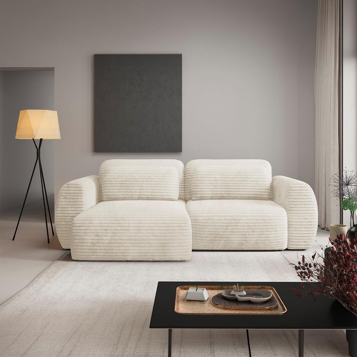 ECKSOFA Camilla 3 Sitzplätze Weiß - Weiß, Holz (270/165cm) - Petits-meubles