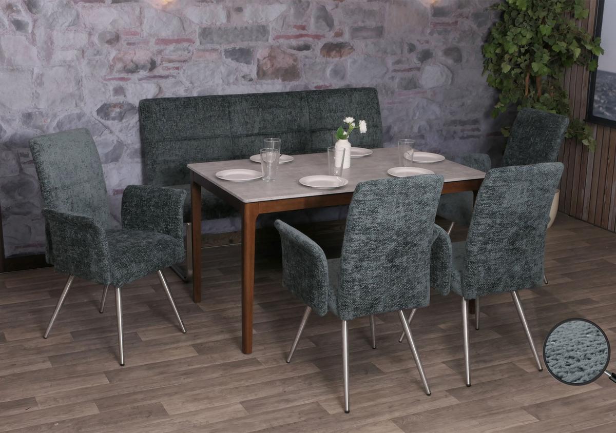 ESSZIMMER-SET Blau 5er-Set - Blau, Textil (160/100/65cm) - MCW