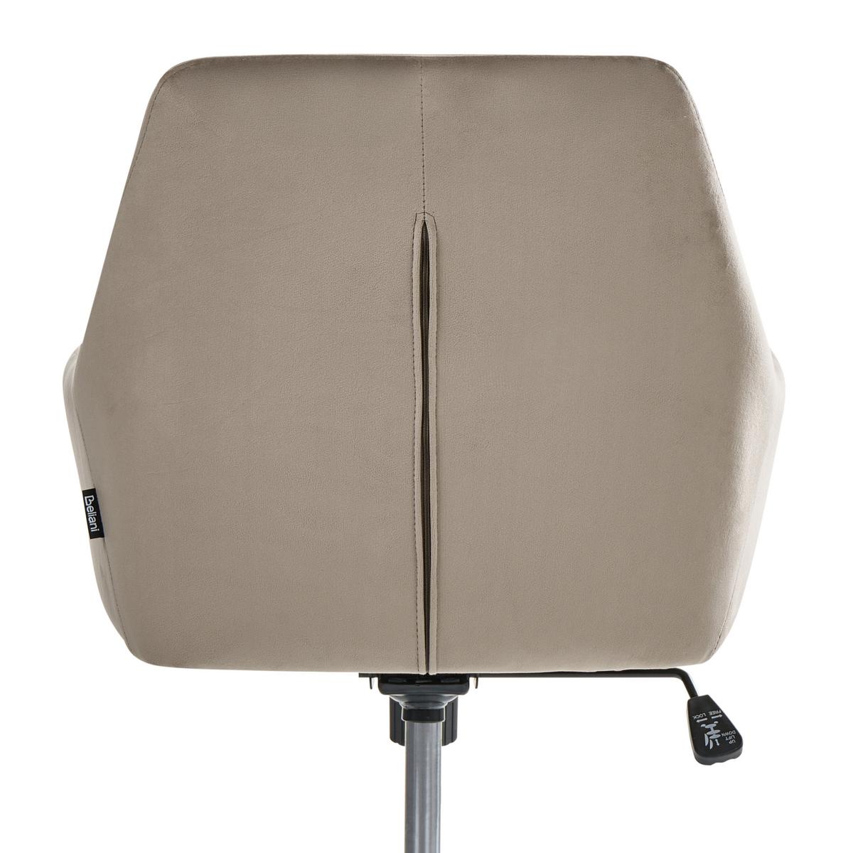 BÜROSTUHL Samtstoff Taupe Wellston - Taupe, Textil/Metall (55/80/55cm) - Beliani