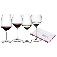 WEIN-TASTING-SET + POLIERTUCH Veloce transparent 4-tlg. - Transparent, Glas (0.001L) - Riedel