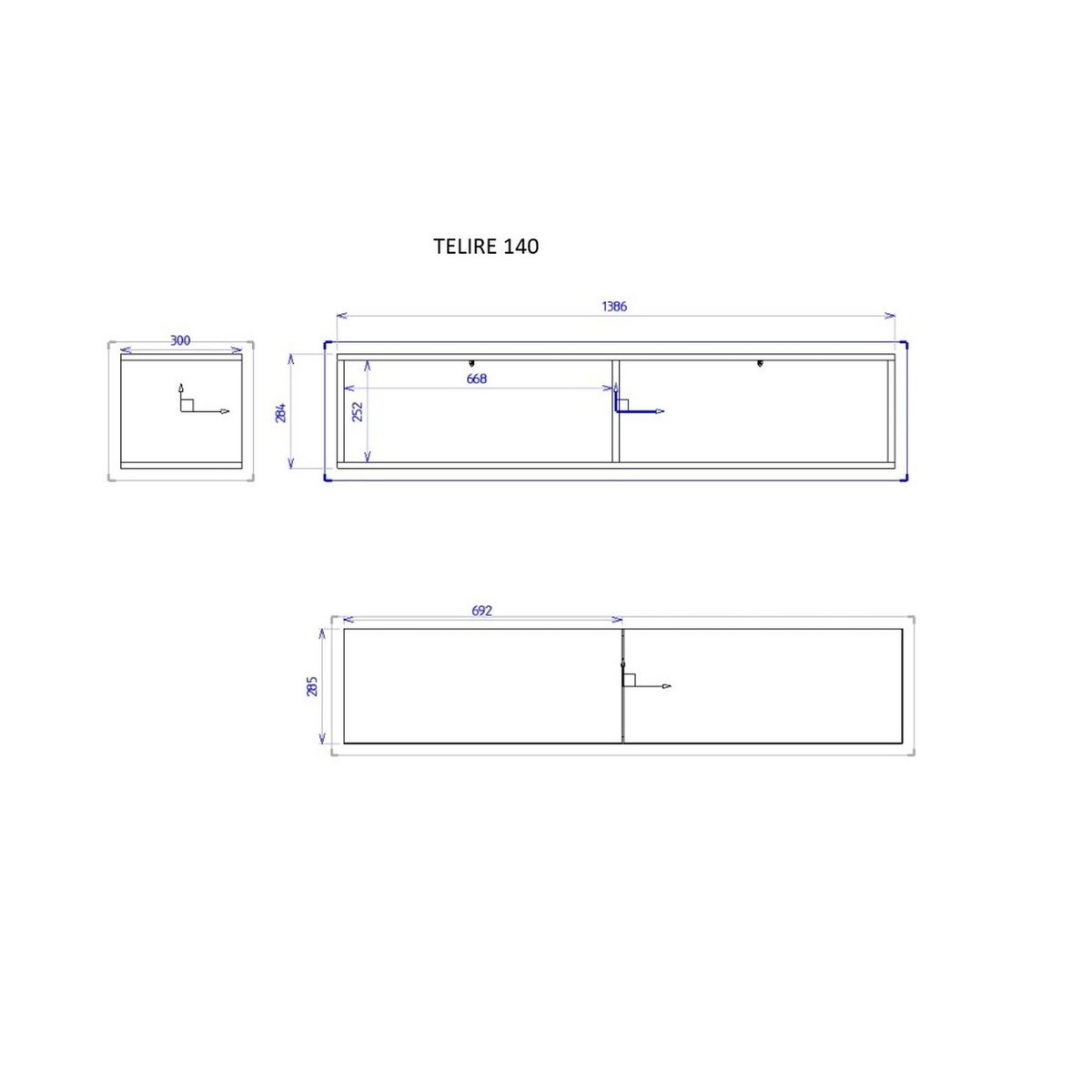 TV-HÄNGEBOARD Telire Eiche 138,6 cm - Eiche Artisan, Holzwerkstoff (138.6/30/31.6cm) - Selsey