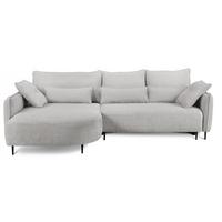 ECKSOFA Oblivio Hellgrau Chenille - Hellgrau/Schwarz, Textil/Metall (285/200cm) - Selsey