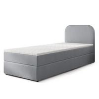 BOXBETT CERIA 100x200 cm mit Matratze und Topper - Grau - Grau, Holz/Textil (100/200cm) - MASSENO