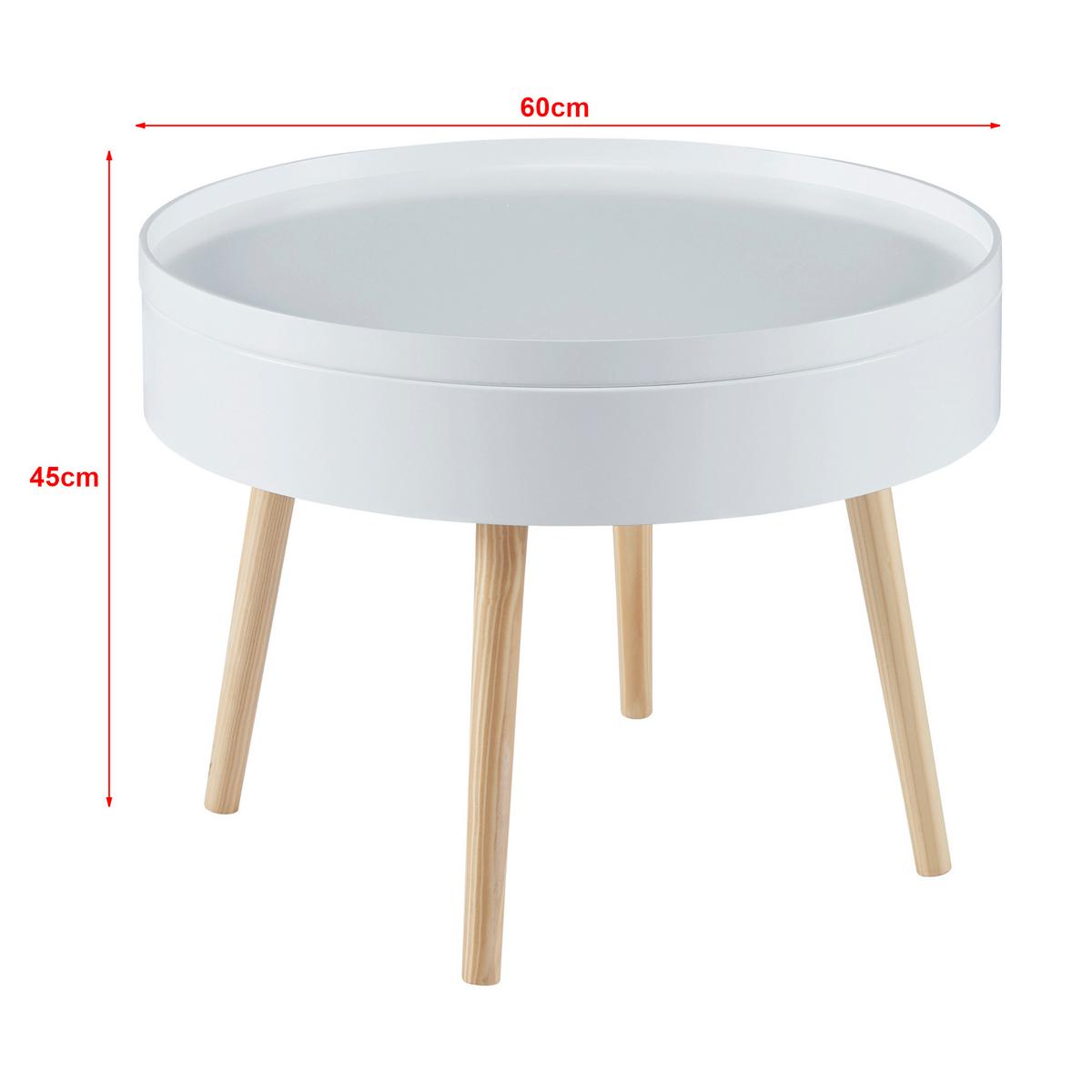 COUCHTISCH Bongard 60/60/45 - Weiß/Braun, Holz/Holzwerkstoff (60/60/45cm) - [en.casa]