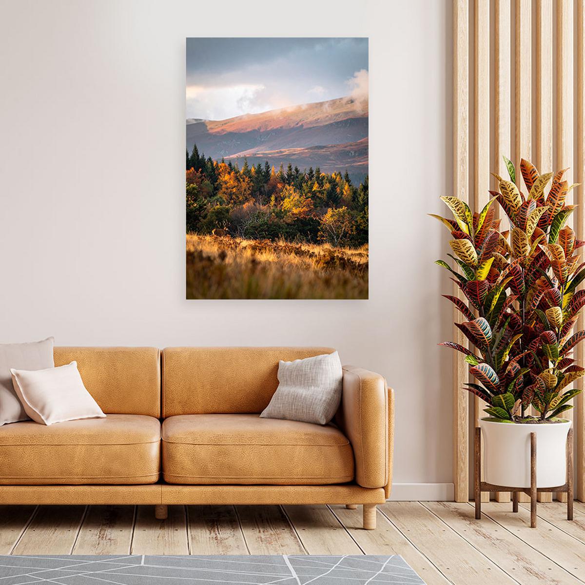 LEINWANDBILD Landschaft Berge Täler Natur 80x120cm - Multicolor, Textil (80/120cm) - Feeby