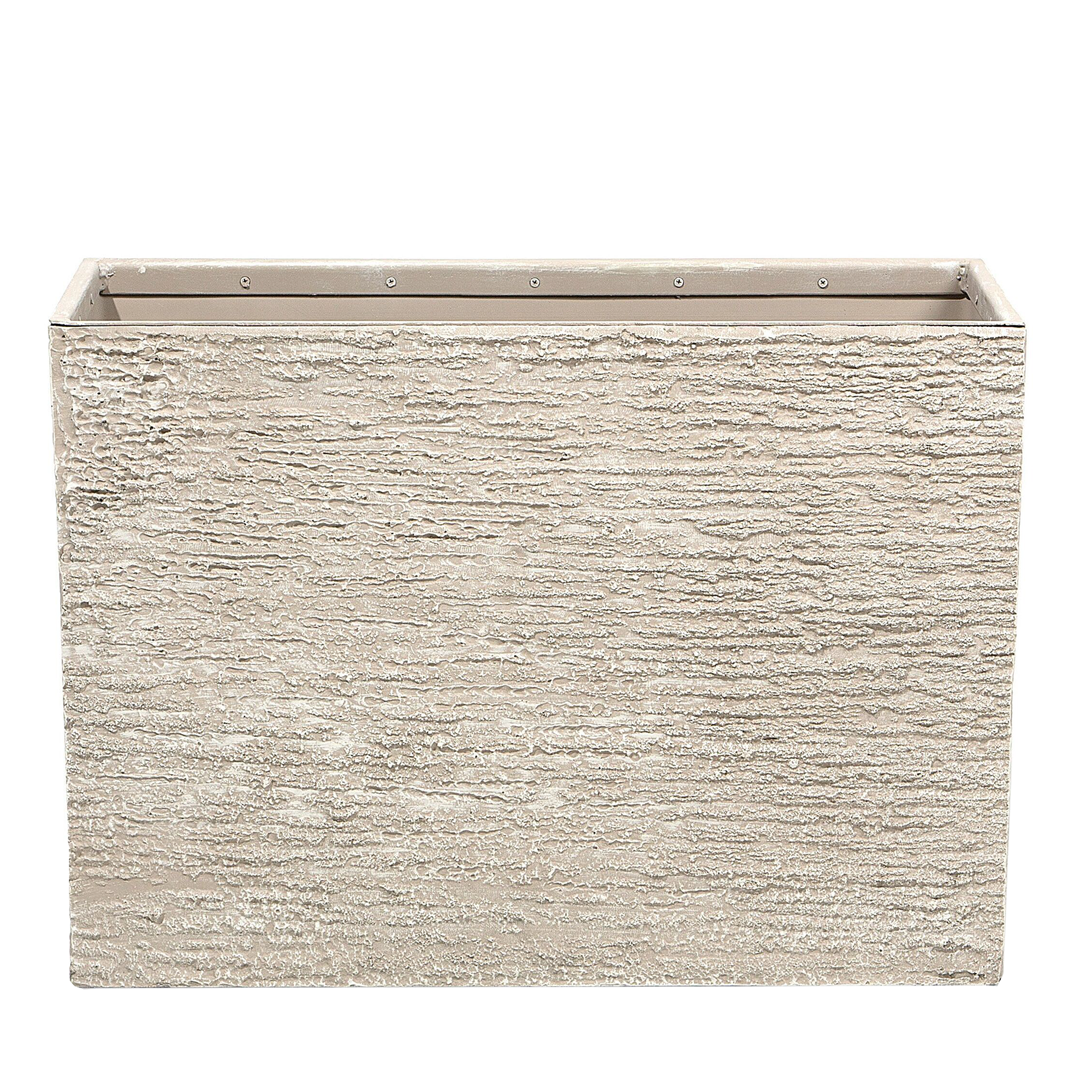 BLUMENTOPF hellbeige rechteckig 29/70/50 cm Edessa - Beige, Stein (50cm) - Beliani