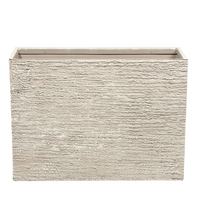 BLUMENTOPF hellbeige rechteckig 29/70/50 cm Edessa - Beige, Stein (50cm) - Beliani