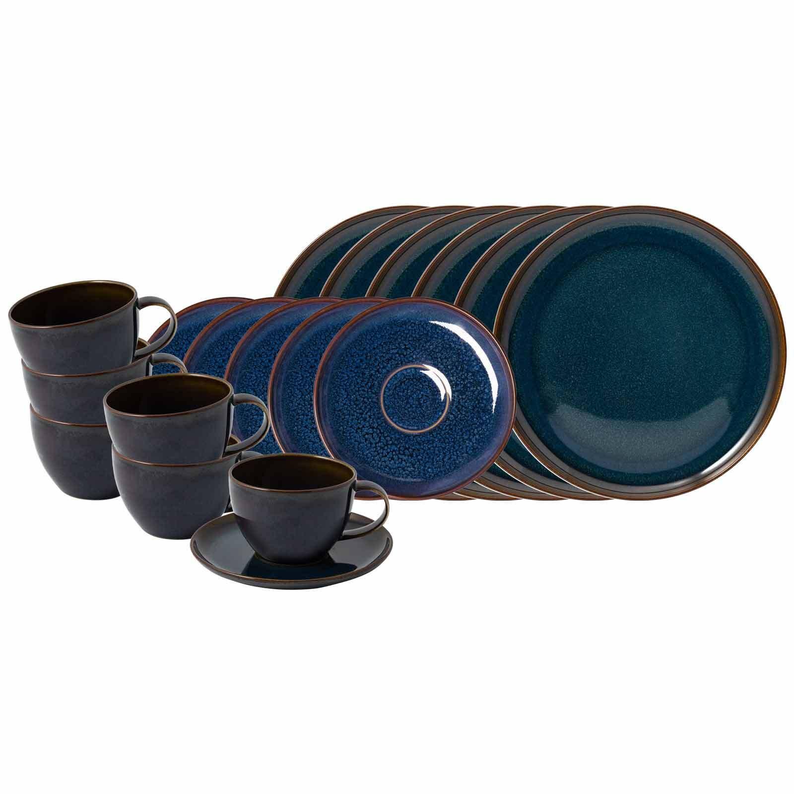 KAFFEESERVICE Crafted Denim 18-tlg. - Blau, Keramik (2/2/2cm) - like.Villeroy & Boch