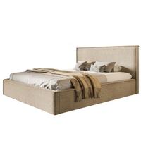 BETT 120x200 - Polsterbett mit Bettkasten und Metallrahmen - Modern Betten - Hochwertiger Poso-Stoff - Kollektion Milano - Dunkelbeige - Beige, Holz/Textil (120/200cm) - Alpi-Möbel