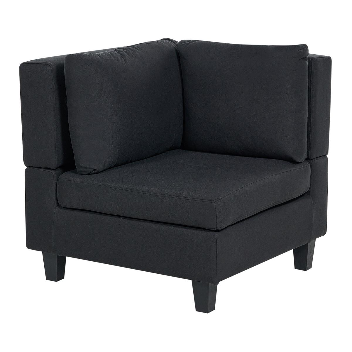 5-SITZER-MODULSOFA U-förmiges Schwarz Stoff Unstad - Schwarz, Textil (228/72/76cm) - Beliani