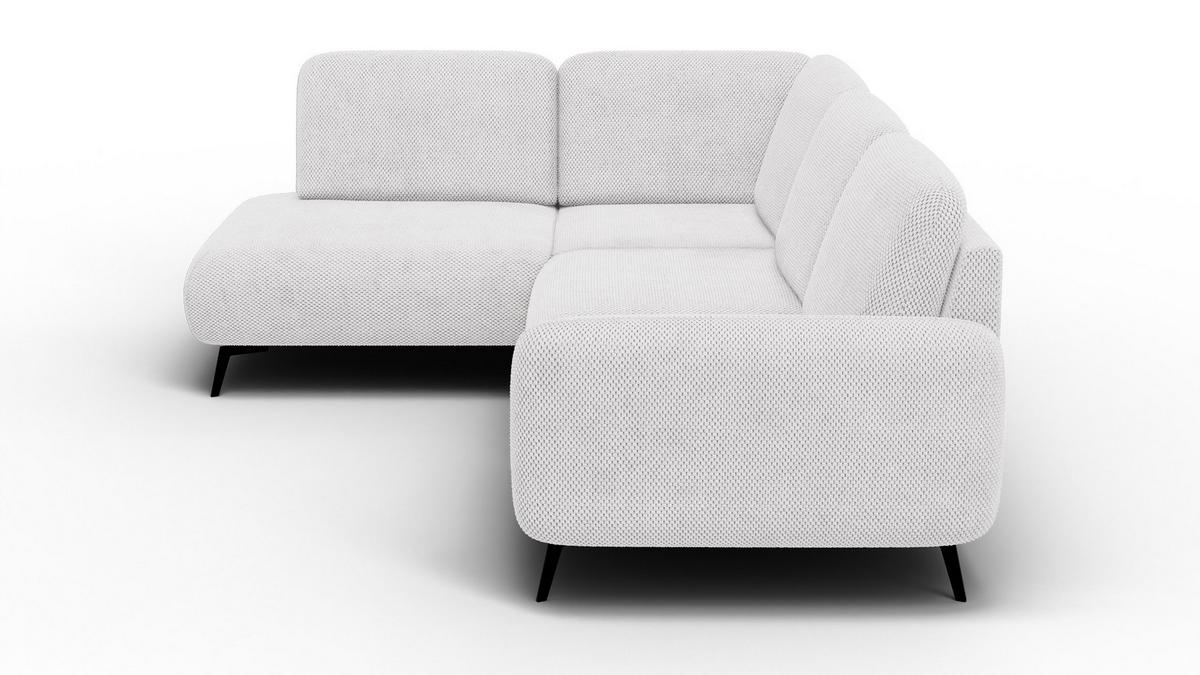 ECKSOFA FEBE 5-Sitzer links, creme - Creme/Schwarz, Holz/Textil (271/190cm) - Wozimo